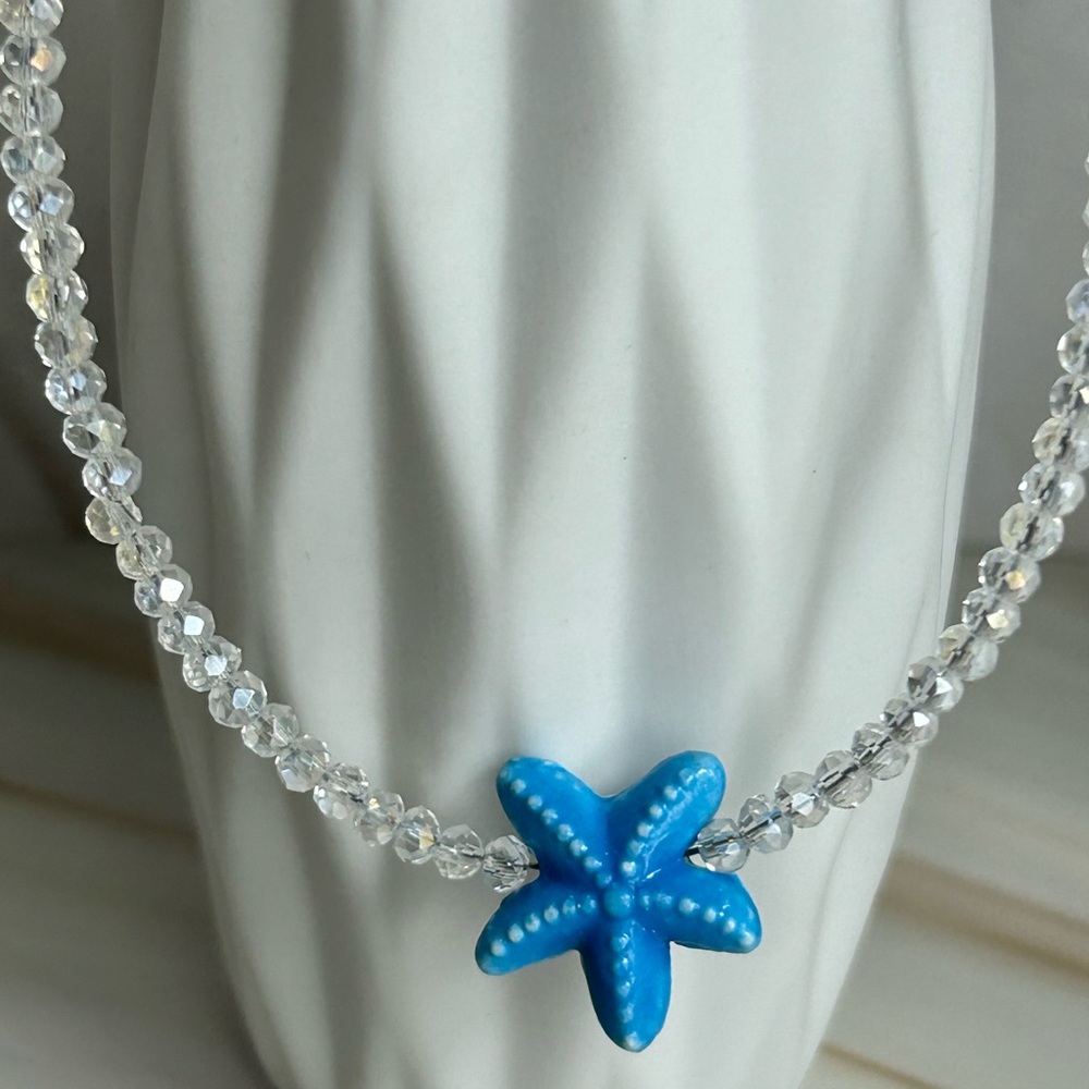 Elegant Blue Starfish Necklace